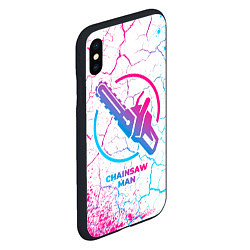 Чехол iPhone XS Max матовый Chainsaw Man neon gradient style, цвет: 3D-черный — фото 2