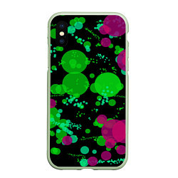 Чехол iPhone XS Max матовый Токсичные пузыри, цвет: 3D-салатовый