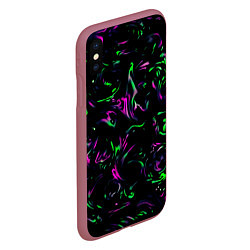 Чехол iPhone XS Max матовый Токсичные кляксы, цвет: 3D-малиновый — фото 2