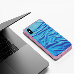 Чехол iPhone XS Max матовый Мятая ткань - fashion - wave, цвет: 3D-розовый — фото 2