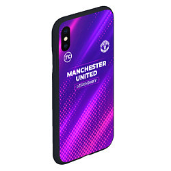 Чехол iPhone XS Max матовый Manchester United legendary sport grunge, цвет: 3D-черный — фото 2