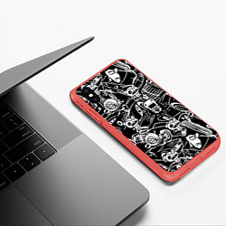 Чехол iPhone XS Max матовый JDM Pattern, цвет: 3D-красный — фото 2