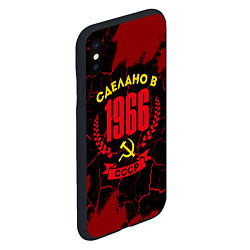 Чехол iPhone XS Max матовый Сделано в 1966 году в СССР и желтый серп и молот, цвет: 3D-черный — фото 2