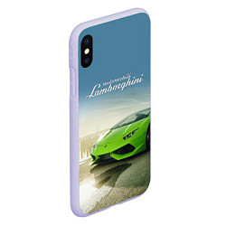 Чехол iPhone XS Max матовый Ламборджини на берегу океана, цвет: 3D-светло-сиреневый — фото 2