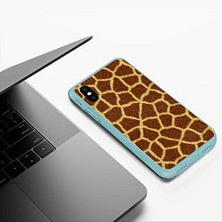 Чехол iPhone XS Max матовый Текстура жирафа, цвет: 3D-мятный — фото 2