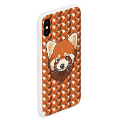 Чехол iPhone XS Max матовый Милая красная панда, цвет: 3D-белый — фото 2