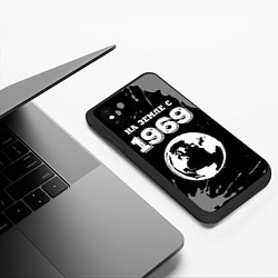 Чехол iPhone XS Max матовый На Земле с 1969: краска на темном, цвет: 3D-черный — фото 2