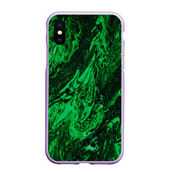 Чехол iPhone XS Max матовый Зелёные краски во тьме