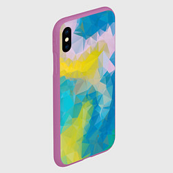 Чехол iPhone XS Max матовый Blue abstraction, цвет: 3D-фиолетовый — фото 2