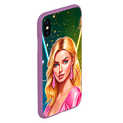 Чехол iPhone XS Max матовый Нейросеть - Барби Марго Робби аниме, цвет: 3D-фиолетовый — фото 2