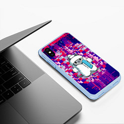 Чехол iPhone XS Max матовый Кот потерял своего друга - кролика, цвет: 3D-голубой — фото 2