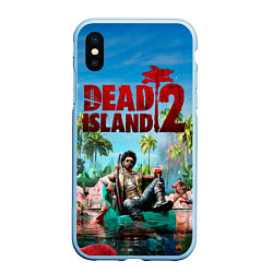 Чехол iPhone XS Max матовый Dead island two, цвет: 3D-голубой
