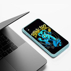 Чехол iPhone XS Max матовый Blink 182 rabbit, цвет: 3D-мятный — фото 2
