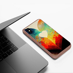 Чехол iPhone XS Max матовый Your heart, цвет: 3D-коричневый — фото 2