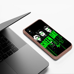 Чехол iPhone XS Max матовый Green day paint, цвет: 3D-коричневый — фото 2