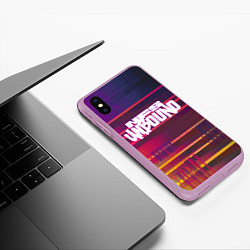 Чехол iPhone XS Max матовый NFS unbound пиксель полосы, цвет: 3D-сиреневый — фото 2