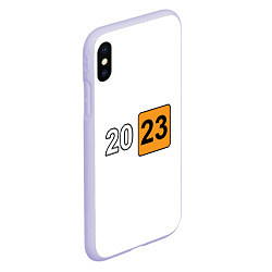Чехол iPhone XS Max матовый Логотип 2023, цвет: 3D-светло-сиреневый — фото 2
