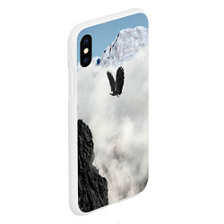 Чехол iPhone XS Max матовый Горный орёл в небе, цвет: 3D-белый — фото 2