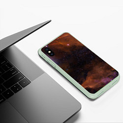 Чехол iPhone XS Max матовый Космос и множество звёзды, цвет: 3D-салатовый — фото 2