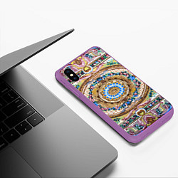 Чехол iPhone XS Max матовый Советский винтажный ковёр, цвет: 3D-фиолетовый — фото 2