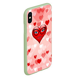 Чехол iPhone XS Max матовый Женское сердце, цвет: 3D-салатовый — фото 2