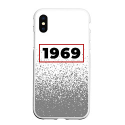 Чехол iPhone XS Max матовый 1969 - в красной рамке на светлом, цвет: 3D-белый