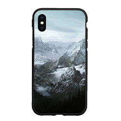 Чехол iPhone XS Max матовый Природа Скайрима, цвет: 3D-черный