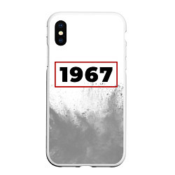 Чехол iPhone XS Max матовый 1967 - в красной рамке на светлом