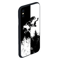 Чехол iPhone XS Max матовый Два волка, цвет: 3D-черный — фото 2