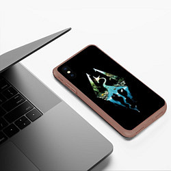 Чехол iPhone XS Max матовый Логотип Скайрим, цвет: 3D-коричневый — фото 2