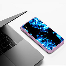 Чехол iPhone XS Max матовый Красивый синий огонь, цвет: 3D-сиреневый — фото 2