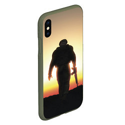 Чехол iPhone XS Max матовый Солдат на закате, цвет: 3D-темно-зеленый — фото 2