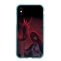 Чехол iPhone XS Max матовый Макима и вороны, цвет: 3D-мятный