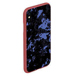Чехол iPhone XS Max матовый Тёмно-синий камуфляж, цвет: 3D-красный — фото 2