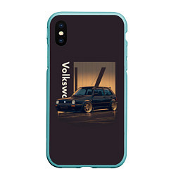 Чехол iPhone XS Max матовый Volkswagen Golf class, цвет: 3D-мятный