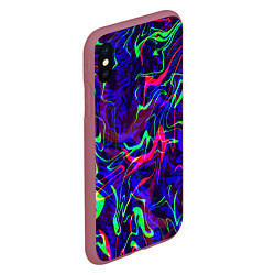 Чехол iPhone XS Max матовый Неон: яркие линии, цвет: 3D-малиновый — фото 2