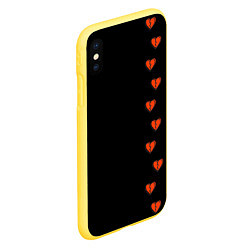Чехол iPhone XS Max матовый Дорожка разбитых сердец - темный, цвет: 3D-желтый — фото 2