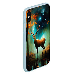 Чехол iPhone XS Max матовый Лесной олень, цвет: 3D-голубой — фото 2