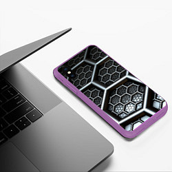 Чехол iPhone XS Max матовый Geometry abstraction, цвет: 3D-фиолетовый — фото 2