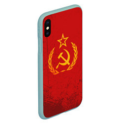 Чехол iPhone XS Max матовый СССР серп и молот, цвет: 3D-мятный — фото 2