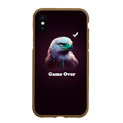 Чехол iPhone XS Max матовый Hawk-game over, цвет: 3D-коричневый