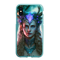 Чехол iPhone XS Max матовый Сказочная принцесса, цвет: 3D-мятный
