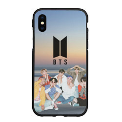 Чехол iPhone XS Max матовый BTS sunset, цвет: 3D-черный