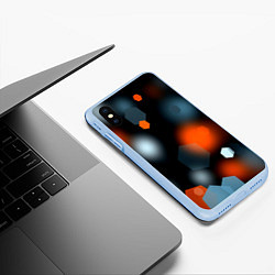 Чехол iPhone XS Max матовый Блики света абстракция, цвет: 3D-голубой — фото 2