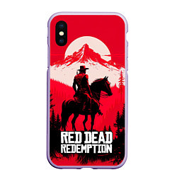 Чехол iPhone XS Max матовый Red Dead Redemption, mountain, цвет: 3D-светло-сиреневый