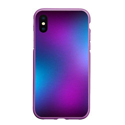 Чехол iPhone XS Max матовый НЕОНОВЫЙ ГРАДИЕНТ, цвет: 3D-фиолетовый
