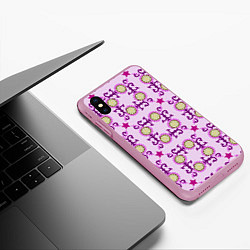 Чехол iPhone XS Max матовый Звезда и орнамент, цвет: 3D-розовый — фото 2