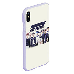 Чехол iPhone XS Max матовый Ateez boys, цвет: 3D-светло-сиреневый — фото 2