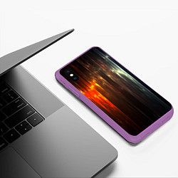 Чехол iPhone XS Max матовый Космос сияние, цвет: 3D-фиолетовый — фото 2