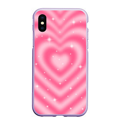 Чехол iPhone XS Max матовый Pink y2k hearts